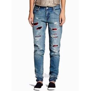 Mossimo Supply |Flannel Patch Boyfriend Jeans